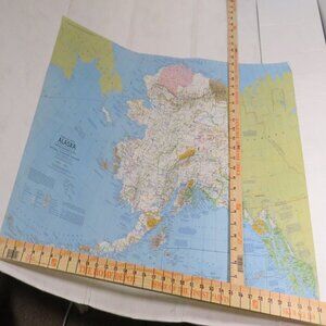 Nat Geo 1975 ALASKA MAP with info on back